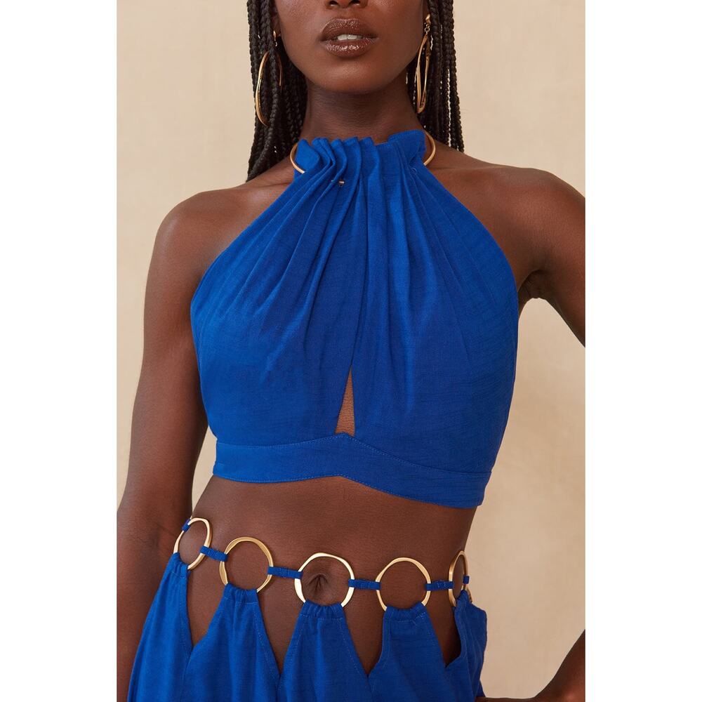 Cult Gaia Blue Halter Top